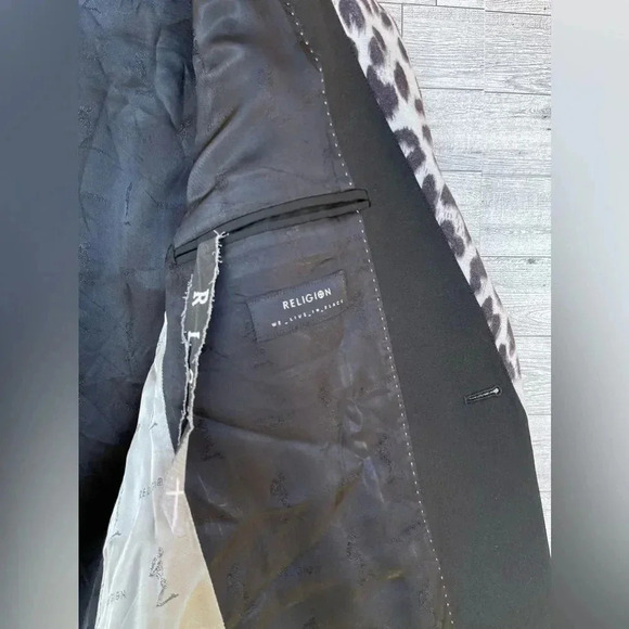 Religion Skinny Blazer With Leopard Lapel size medium - Picture 13 of 17